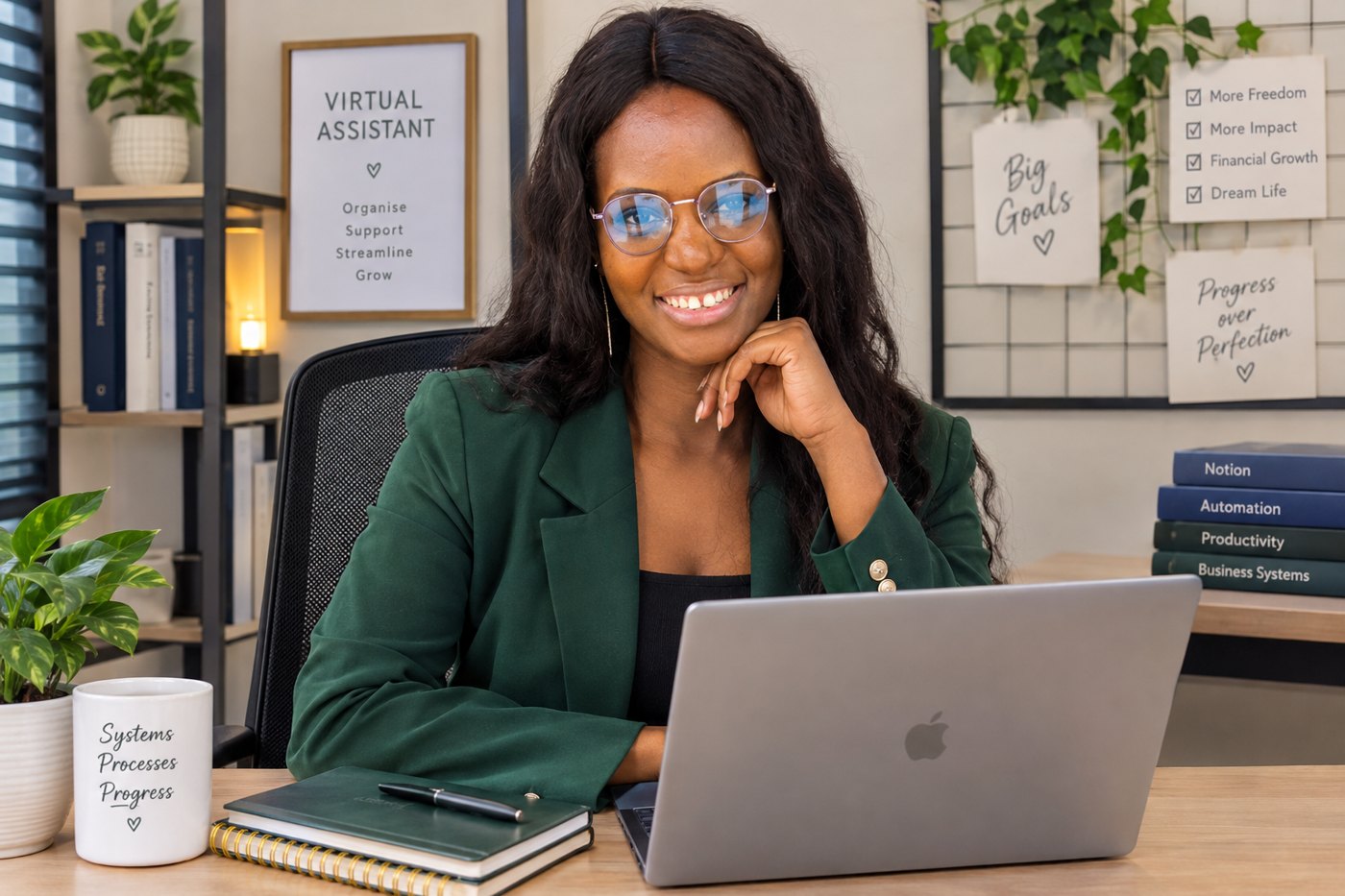 Rebecca Sunday Ufot-Ayoola working at her desk